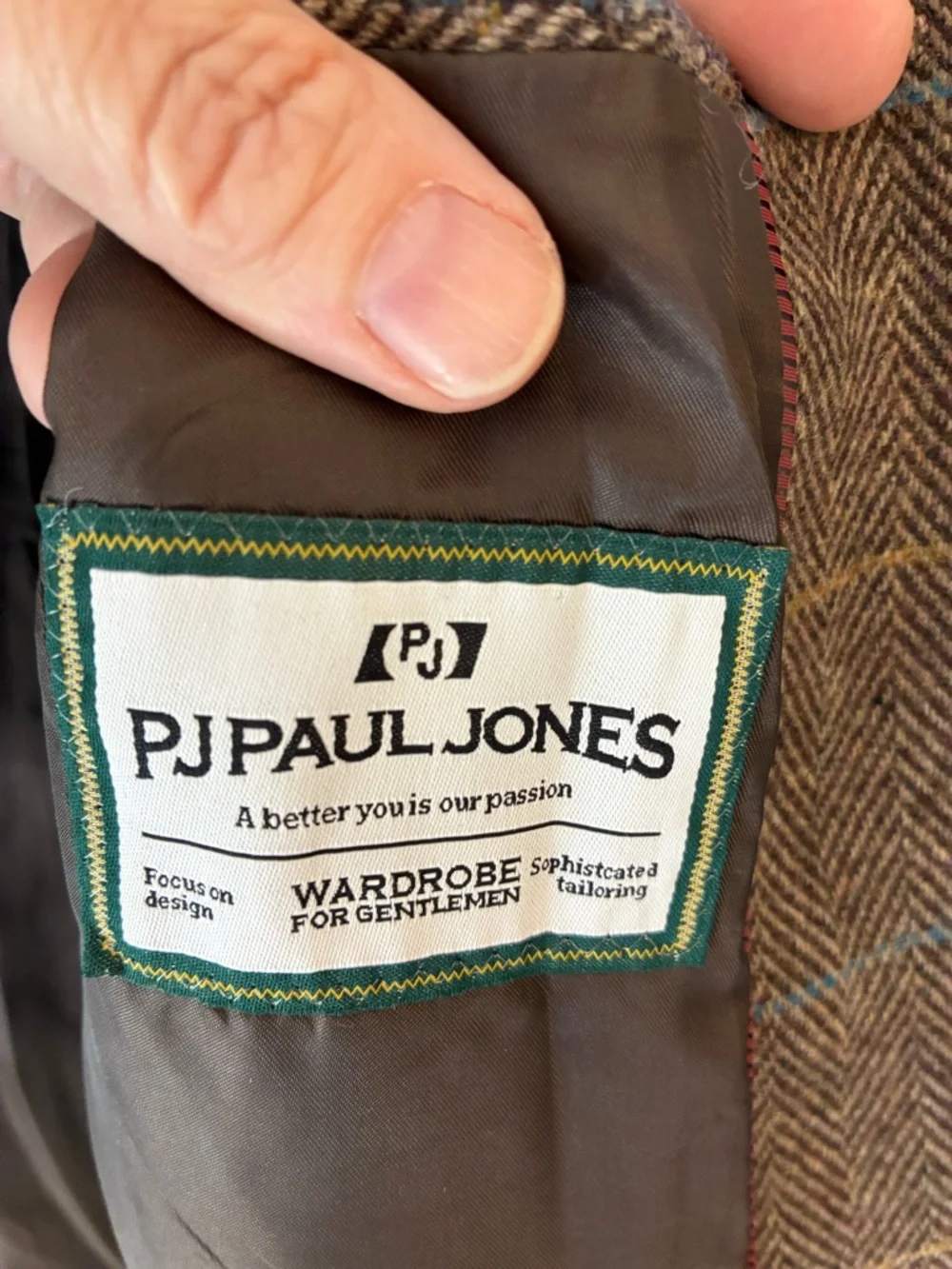 NWT Paul Jones Brown Tweed Sport Coat